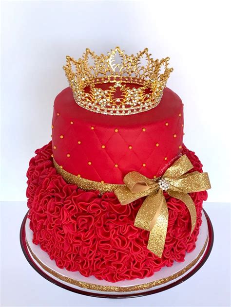 Red And Gold Ruffled Cake Unique Birthday Cakes Beautiful Cake