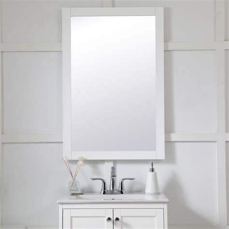 Elegant Decor Aqua 36 X 24 Wood Frame Bathroom Mirror In White