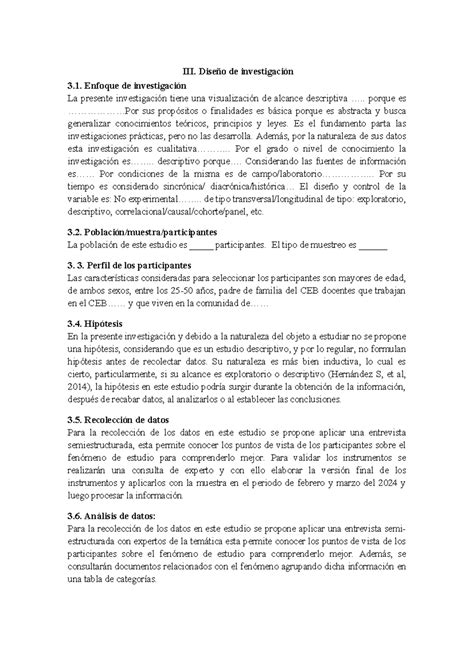 Dise O De Investigaci N Informe Iii Dise O De Investigaci N