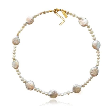 Culturesse Bellamy 48cm Organic Pearl Necklace 18k Gold Plate Fashion