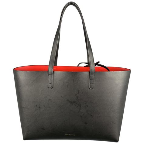 MANSUR GAVRIEL Black Leather Red Interior Tote Bag at 1stDibs | black ...