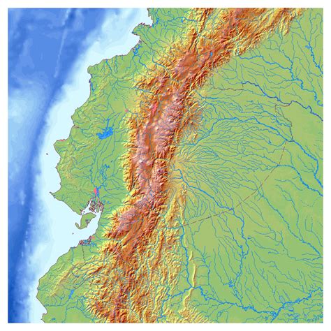 Large Detailed Relief Map Of Ecuador Ecuador Large Detailed Relief Map