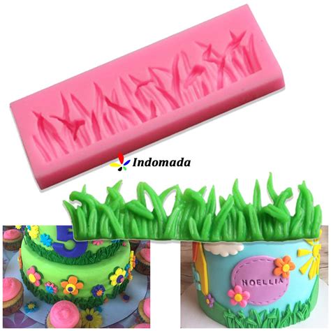 Jual Indomada Cetakan Silikon Fondant Rumput Coklat Permen Puding Grass