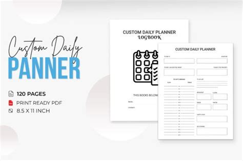 Custom Daily Planner Logbook Graphic By Service Islbd Creative Fabrica