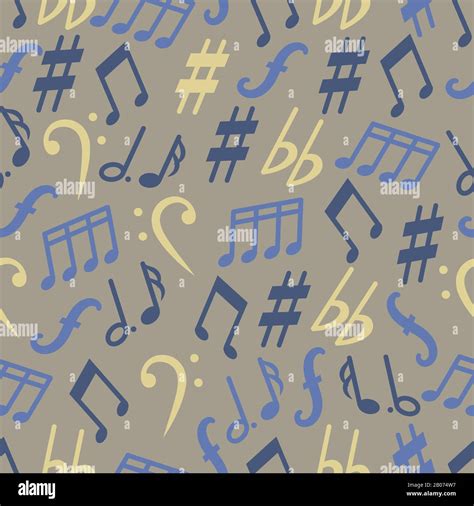 Music Notes Vector Seamless Pattern Musical Sound And Classic Melody Illustration Stock Vector