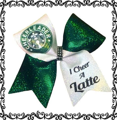 I Cheer A Latte Glitter Cheer Bow By Cheercuties On Etsy