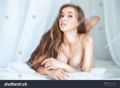 Sexy Beautiful Woman Wearing Lingerie Bed Stock Photo Shutterstock
