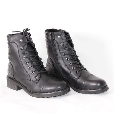 Дамска бота тип кубинка с връвки и цип Vendemi обувки онлайн