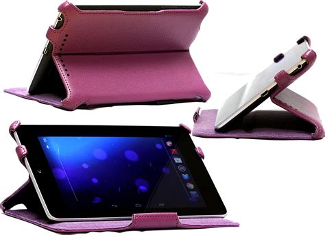 NAVITECH Funda De Cuero Sintético Color Morado con Atril Ajustable