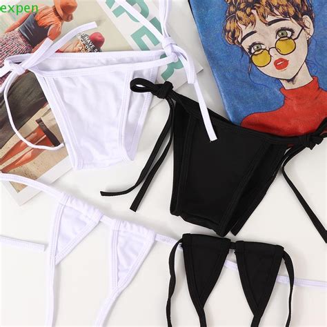 Expen Women Bikini Set Lingerie Swimsuit Swimwear Bra G String Thong Sexy Underwear Tops Micro