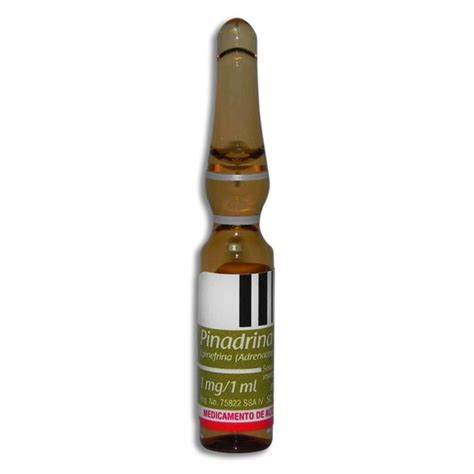Adrenalina / Epinefrina (Pinadrina u otra) 1mg/1ml Ampolleta Inyectabl