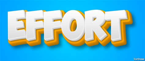 effort yellow white  text effect generator