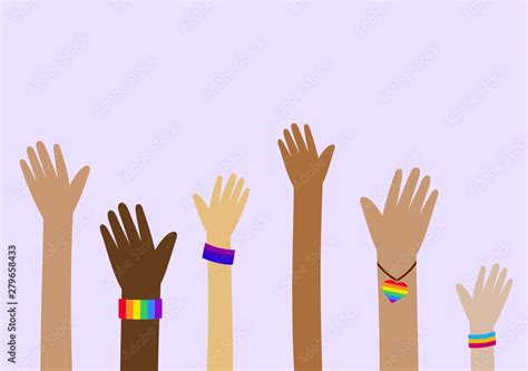 Gay Pride Concept Hand With Gay Pride Lgbt Rainbow Flag Wristband Lgbt Flag Rainbow Heart
