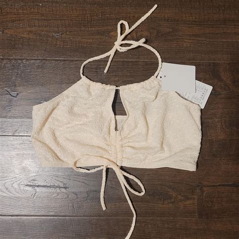 3 Piece Cream Bikini Set Size M 26 Inch Bikini Depop