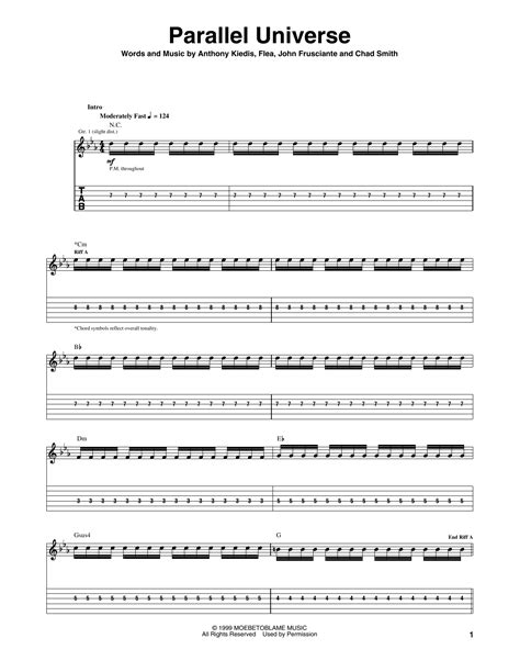 Parallel Universe By Red Hot Chili Peppers Guitar Tab Guitar Instructor