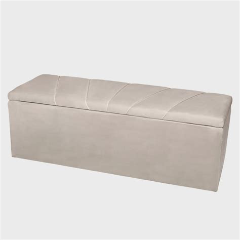 Recamier Ba Para Quarto Berlim Cm Queen Suede Bege Ruotolo Decor