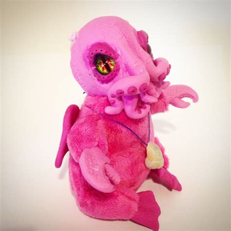 Fantasy Plush Creature Pink Baby Cthulhu Sculpture Ooak Doll