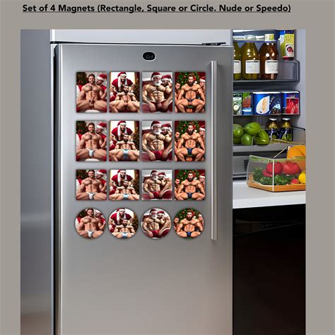 Gay Christmas Hot Fun Magnets Queer Erotic Wallart Nude Naked Etsy
