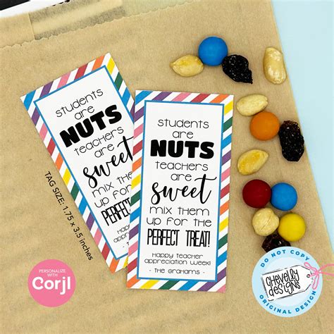 Editable - Students are Nuts Teachers are Sweet - Trail Mix Appreciati