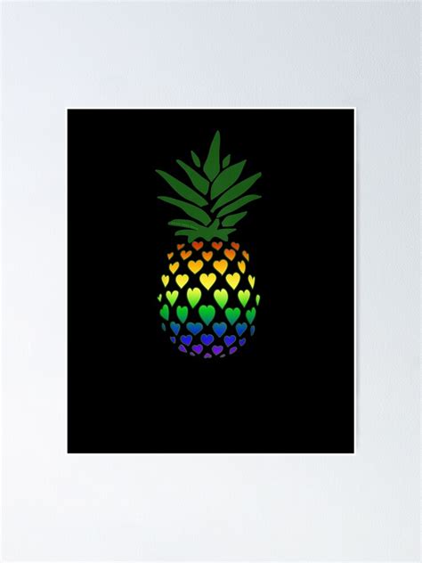 Lgbt Pride Rainbow Hearts Filled Pineapple Gay Pride Poster For Sale By Dickvusqr Redbubble