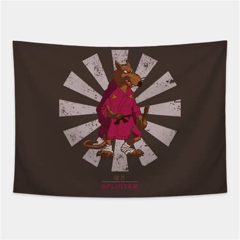 Splinter Retro Japanese Tmnt Ninja Turtles Tapestry Teepublic