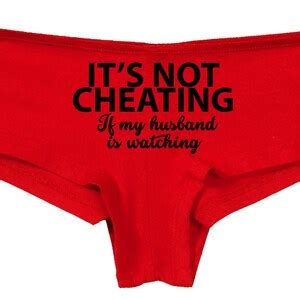 Knaughty Knickers Its Not Cheating If My Husband Watches Slutty Red Panties Hotwife Hot Wife