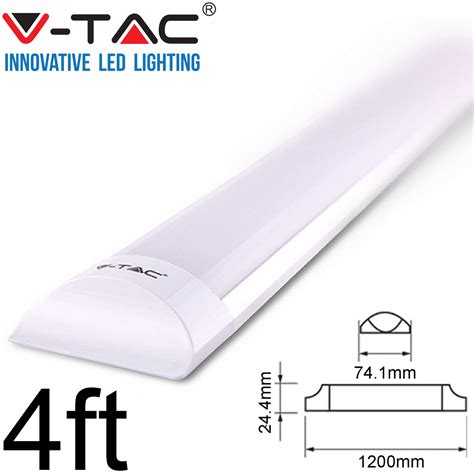 4ft V Tac 40w Led Batten Tube Light Slim Fitting White 6400k 667 Vt 8