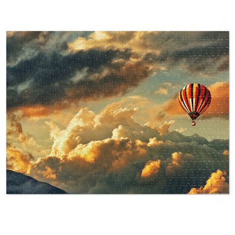 Hot Air Balloon Puzzle Jigsaw Puzzle Piece Jigsaw Etsy