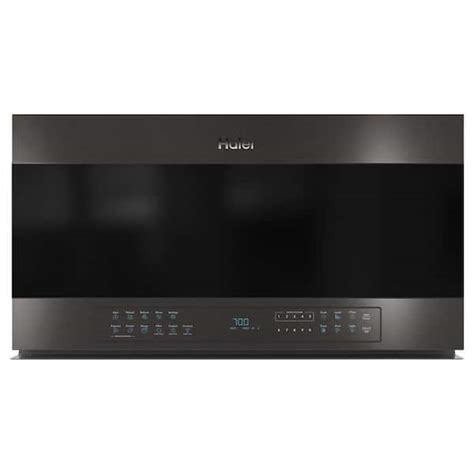 Haier 1 6 Cu Ft Smart Over The Range Microwave In Black Stainless