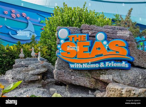 Sign At The Entrance To The Seas With Nemo Ride At Epcot Disney World