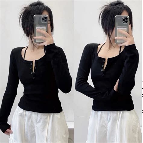 Áo Thun Tăm Dài Tay Nhiều Màu Phối Cổ U Hot Hit QNT Shopee Việt Nam