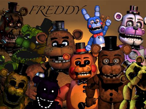 Every single Freddy Fazbear by Jacksondeans on DeviantArt