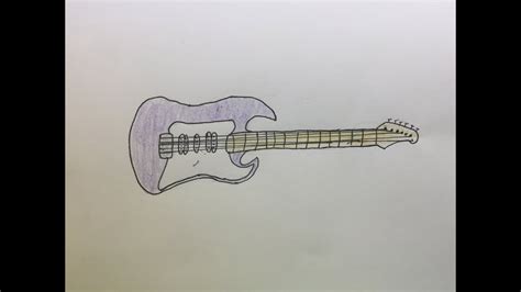 How To Draw An Electric Guitar Youtube