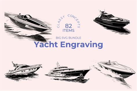 Yachts Svg Bundle Vintage Engravings Cut Files Modern Etsy