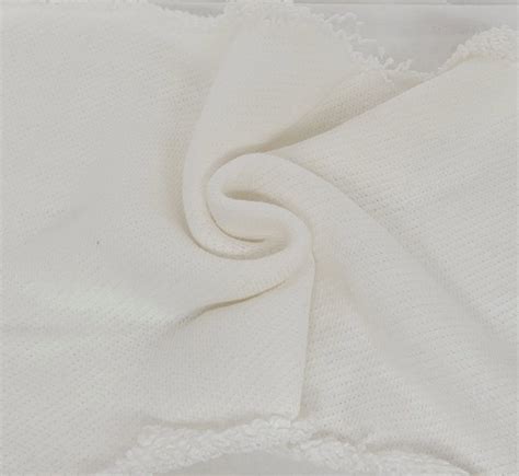 White Heavy Weight Cotton French Terry Fabric By The Yard And Wholesale