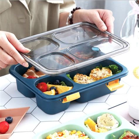 Jual Lunch Box Set Grid Sekat Kotak Bekal Makan Anti Tumpah Tempat