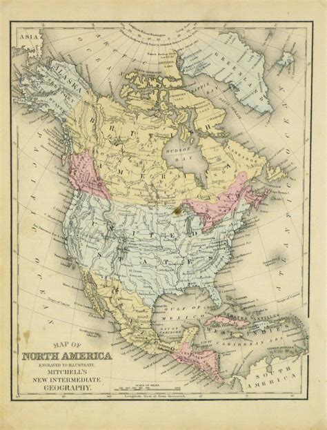 Map Of North America 1876 Original Art Antique Maps And Prints