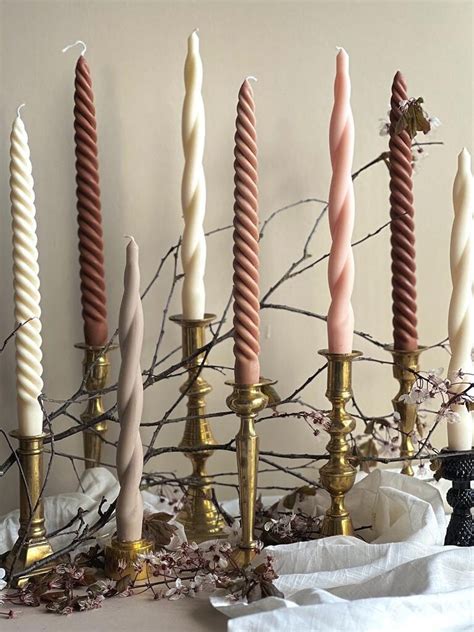 Soft Twisted Deep Twisted Taper Candles Tall Pillar Candle Table