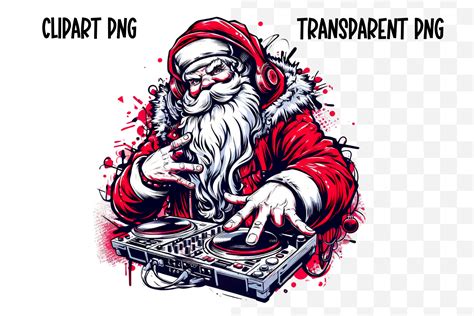 papa noel dj santa claus png graphic illustration par lara  designs