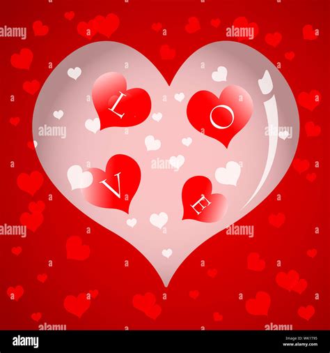 Illustration Of Background With Hearts And Love Text Stock Photo Alamy