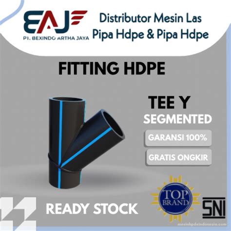 jual tee  segmented hdpe ukuran     mm tee  butt fusion