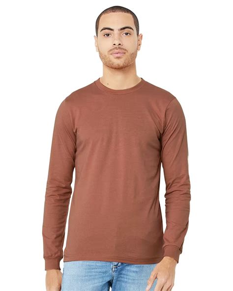 Bella Canvas 3501 Mens Long Sleeve Cotton Tshirt Wholesale Blankstyle