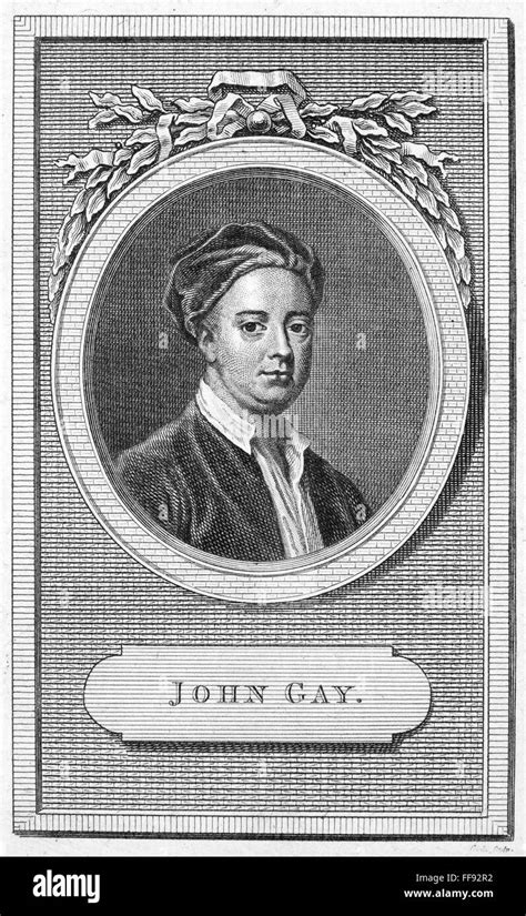 JOHN GAY NEnglish Poet And Playwright Line Engraving English Th Century Stock