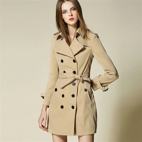 Trench Coat Double Breasted Thin Waist 2018 Fall Fashion Classic Women