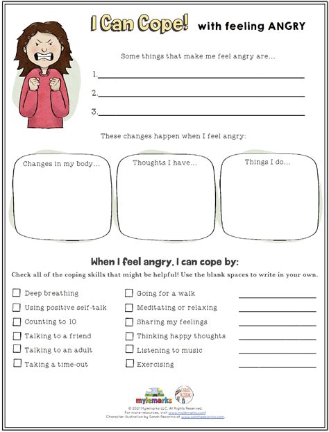 Coping Skills For Anger Worksheets