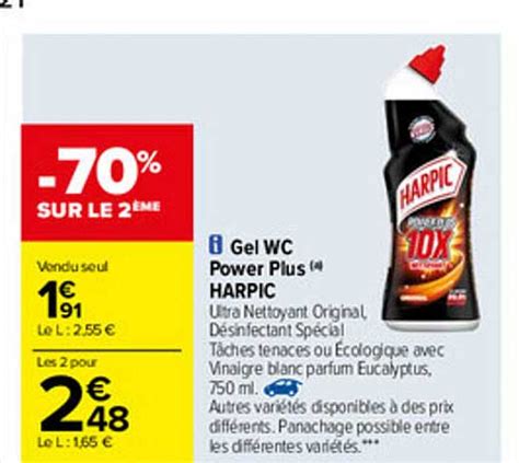 Promo Gel Wc Power Plus Harpic Chez Carrefour ICatalogue Fr