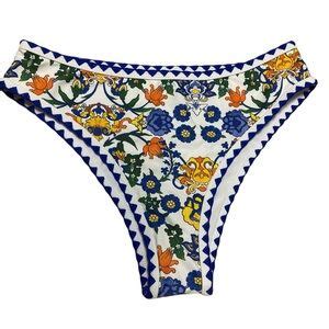 Zaful Swim Womens Strapless Wave Bandeau Bikini Size S 2 Piece Bathing Suitcheeky Laceup