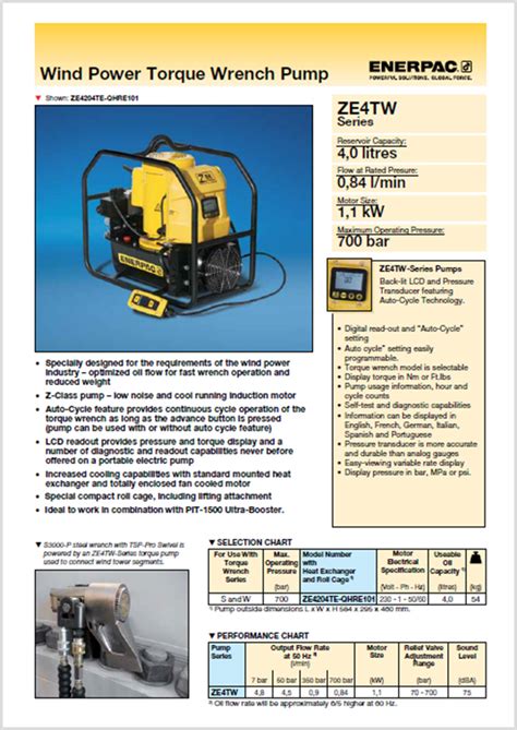 Enerpac Ze Series Electric Torque Wrench Pumps Hyquip Limited