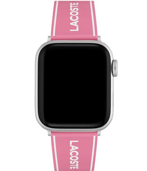 Lacoste Unisex Pink Silicone Mm Apple Watch Strap Dillard S