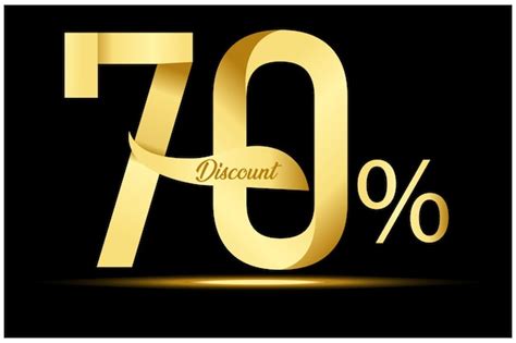 Premium Vector Golden 70 Percent Off Discount Sale Banner